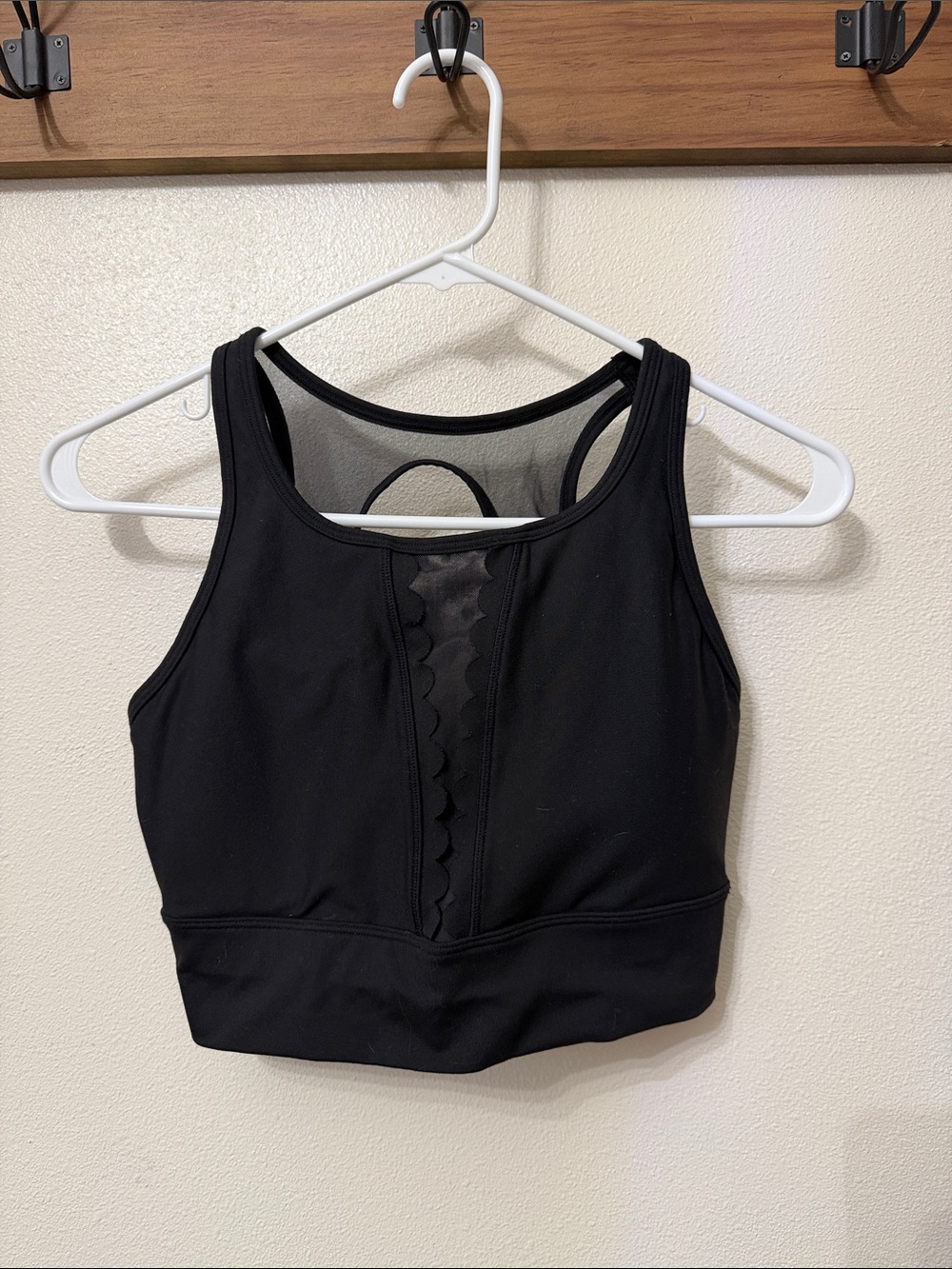 Calla by Carrie Underwood Black Mesh-Trim High Neck Sports Bralette